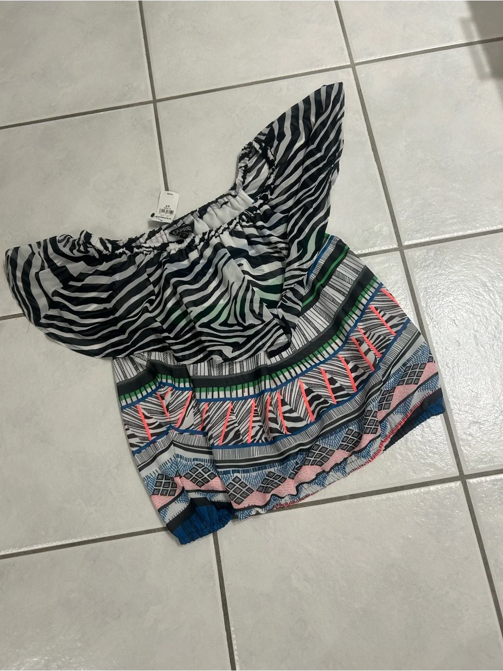 Express Multicolor Zebra Pattern Blouse - Picture 4 of 8